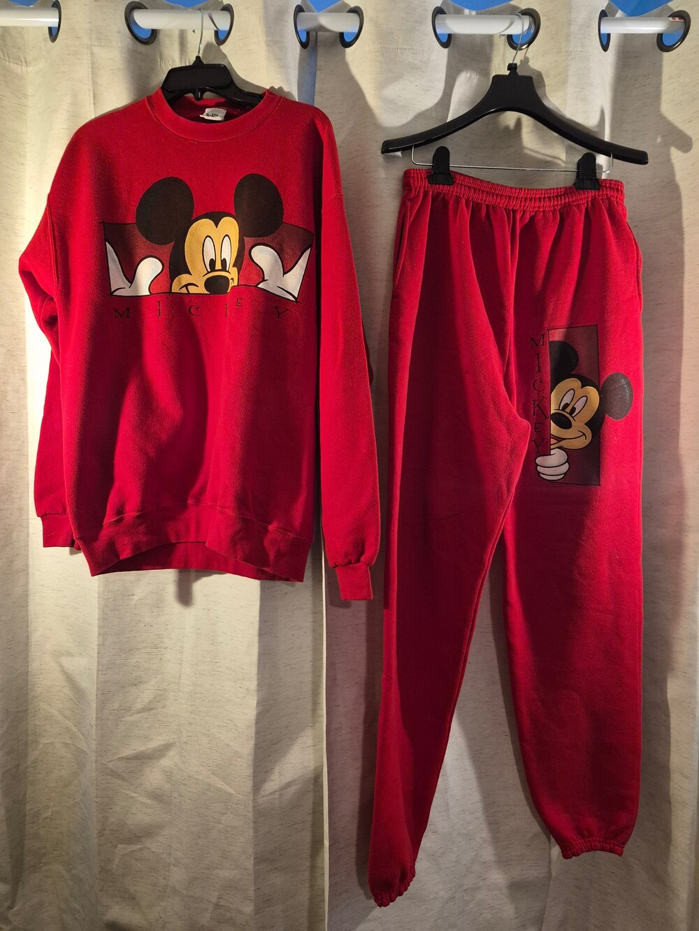 Mickey Mouse Red Sweatshirt and Sweatpants Set Casual Wear size large